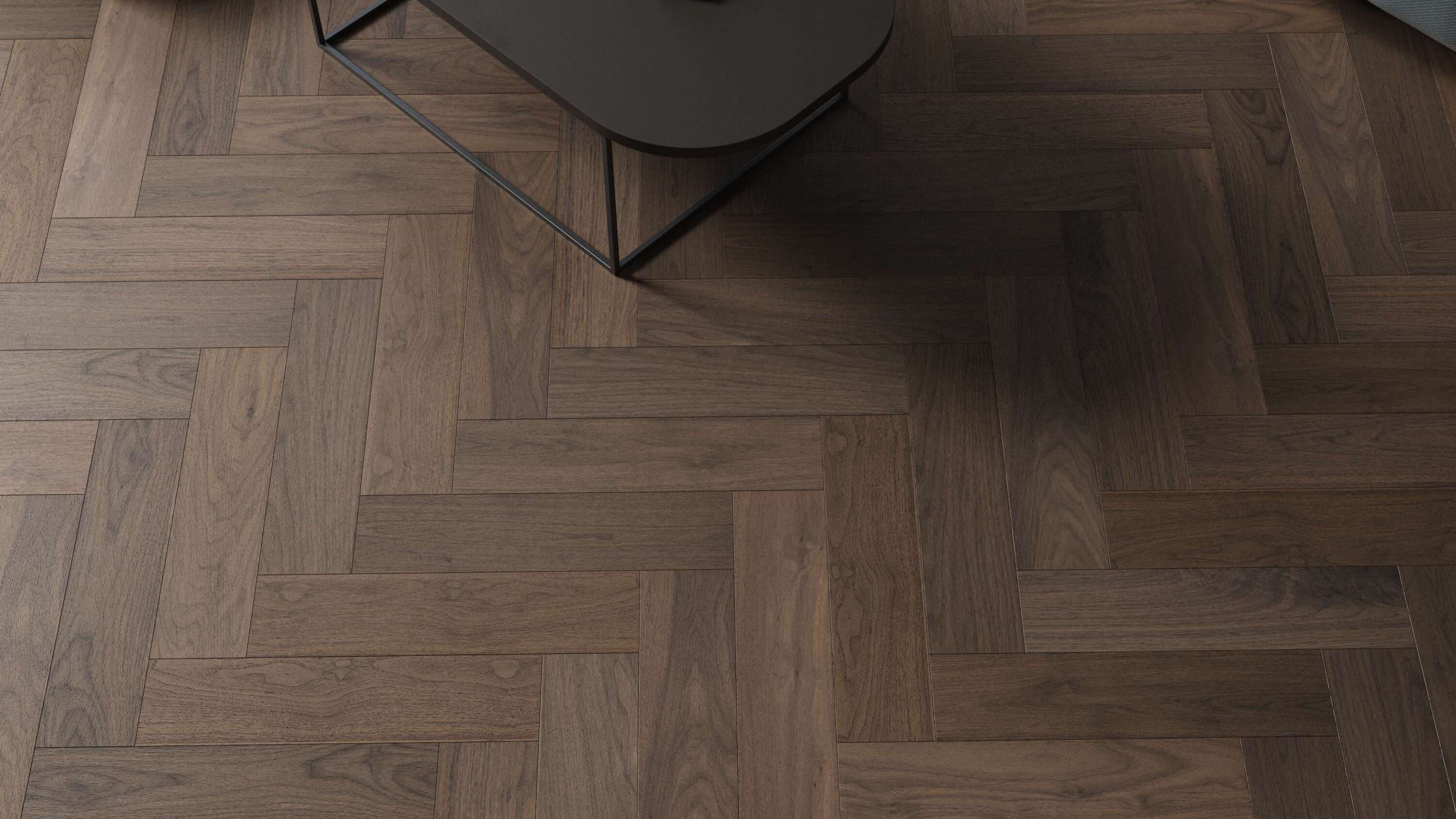 ESTA Parket walnut herringbone in an interior